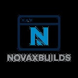 NovaXBuilds logo featuring a blue browser window icon with the letter N on black background